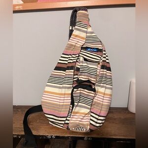 NWOT!!  Kavu Striped Rope Bag - Black, Brown, Pink